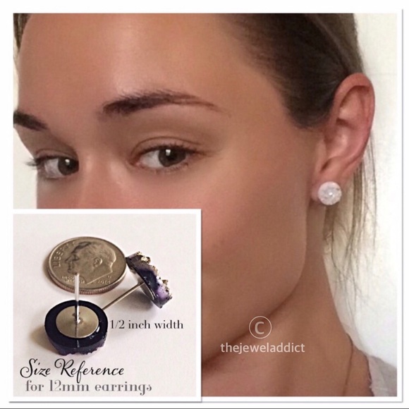 3 for 15🎀 crystal clear faux druzy earrings - Picture 5 of 7